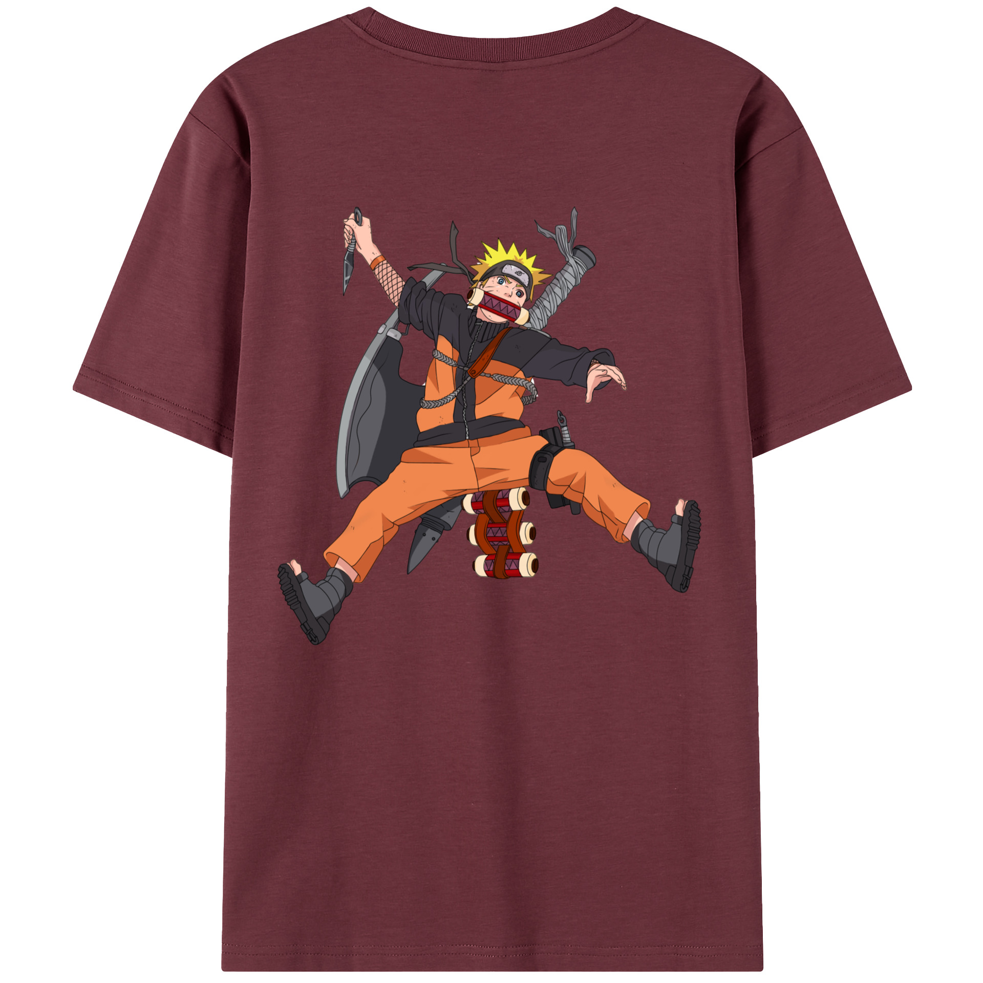 （画像用） NARUTO -ナルト- うずまき ナルト Uzumaki Naruto 綿100％半袖Tシャツ（背面プリント）